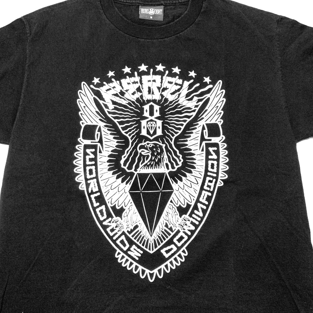 REBEL 8 World Domination Tee Size Medium Black